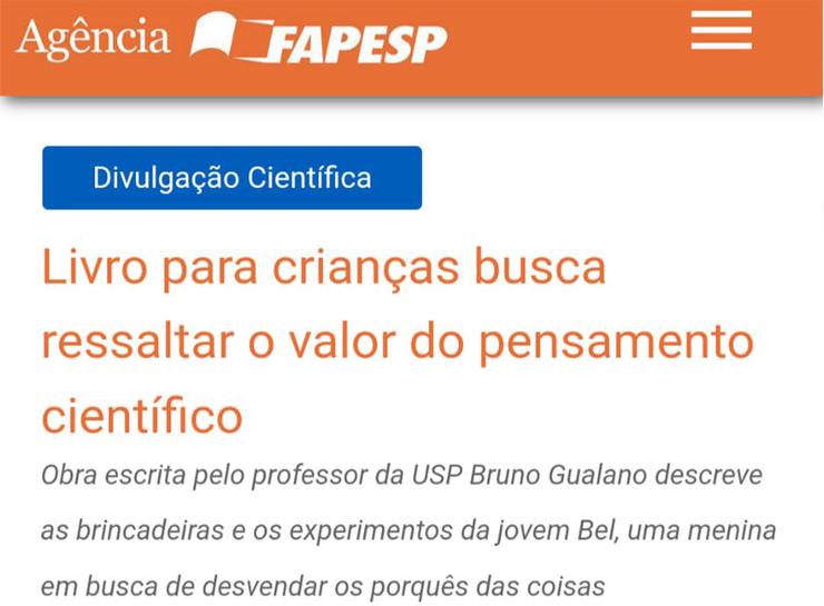 Agência Fapesp - O livro para crianças Bel, a Experimentadora busca ressaltar o valor do pensamento científico